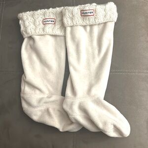Hunter Boot Fleece Tall Boot Inserts with Cable Knit Accent